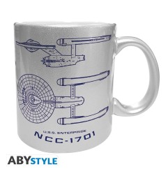 Star Trek -  Mug - 320 ml - Enterprise - subli argenté - boîte x2