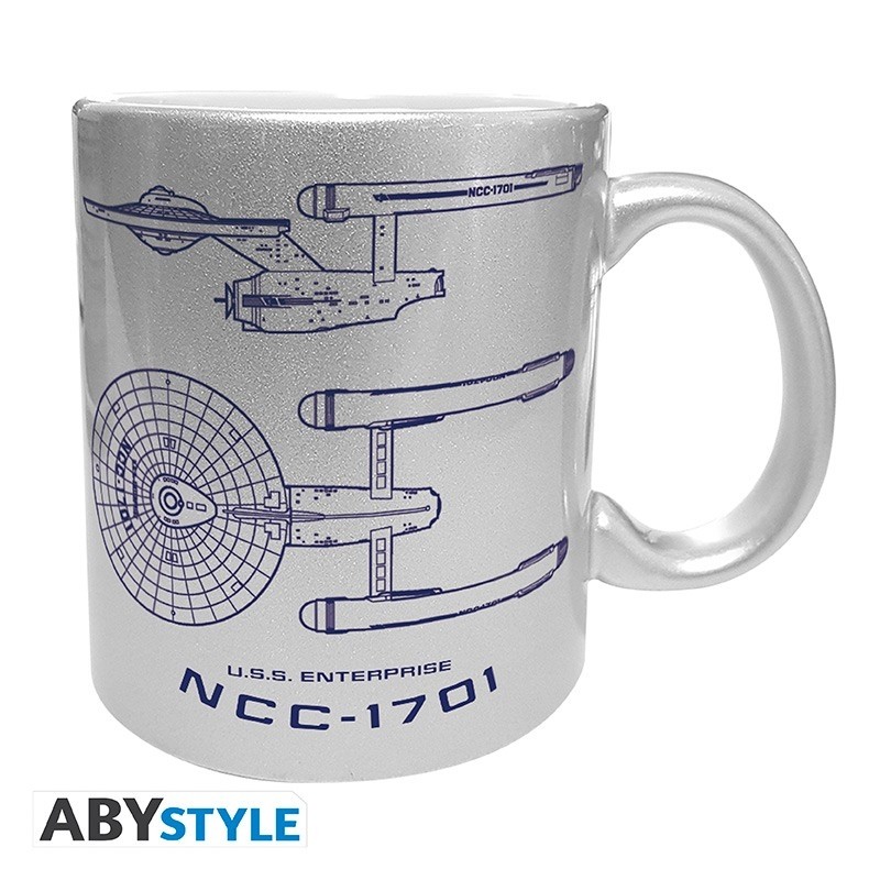 Star Trek -  Mug - 320 ml - Enterprise - subli argenté - boîte x2