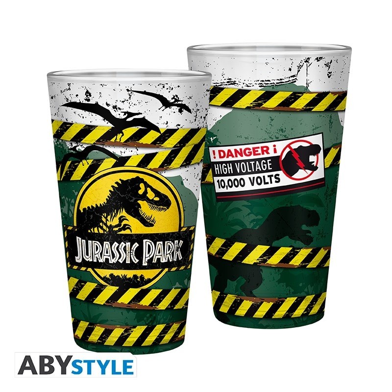 Jurassic Park - Verre XXL - 400 ml - Danger high voltage - x2