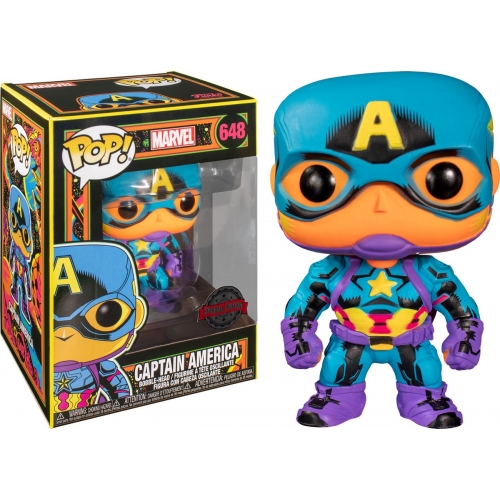 Marvel Black Light - Figurine POP! Captain America 9 cm