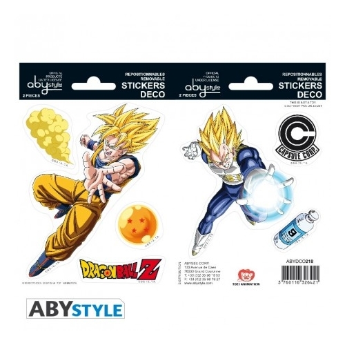 DRAGON BALL - Stickers - 16x11cm/ 2 planches - DBZ/ Goku-Vegeta