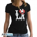 LAPINS CRETINS - Tshirt Love Lapin femme MC black - basic