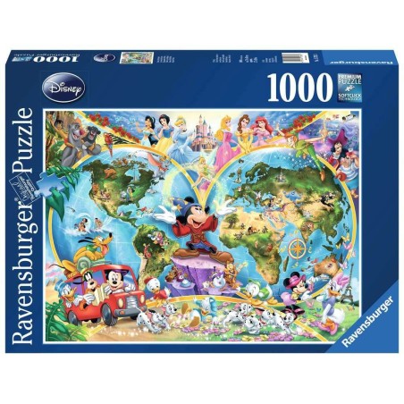 Disney - Puzzle carte du monde de  (1000 pièces)