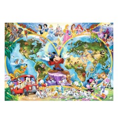 Disney - Puzzle carte du monde de Disney (1000 pièces)