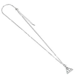 Harry Potter - Pendentif et collier plaqués argent Deathly Hallows