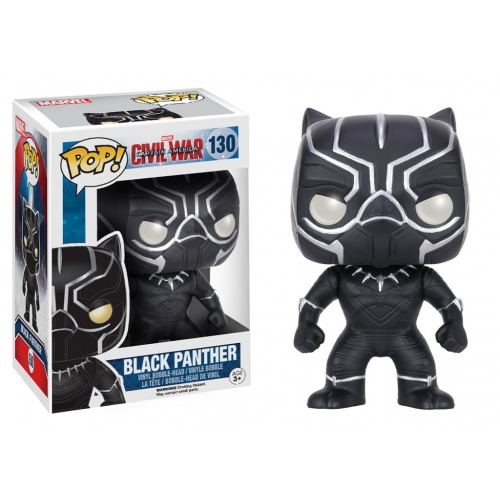 Captain America - Figurine POP Bobble Head Black Panther 10 cm