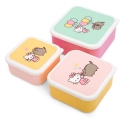 Pusheen Hello Kitty - Pack 3 boîtes à goûter Pusheen Hello Kitty