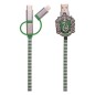 Harry Potter - Câble de chargement 3 en1 Hogwarts Scarf Slytherin Harry Potter - Câble de chargement 3 en1 Hogwarts Scarf Slytherin