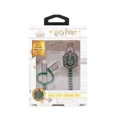 Harry Potter - Câble de chargement 3 en1 Hogwarts Scarf Slytherin