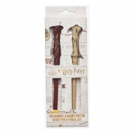 Harry Potter - Set stylo à bille et crayon baguette magique de Voldemort et Harry