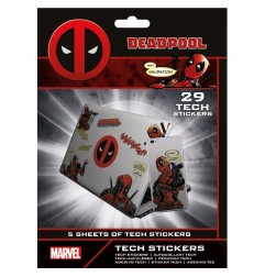 Marvel - Pack de 10 stickers tech Deadpool