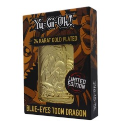 Yu-Gi-Oh ! - Réplique Card Blue Eyes Toon Dragon (plaqué or)