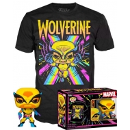 Marvel X-Men - Set POP! & Tee figurine et T-Shirt Wolverine (Blacklight)