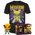 Marvel X-Men - Set POP! & Tee figurine et T-Shirt Wolverine (Blacklight)