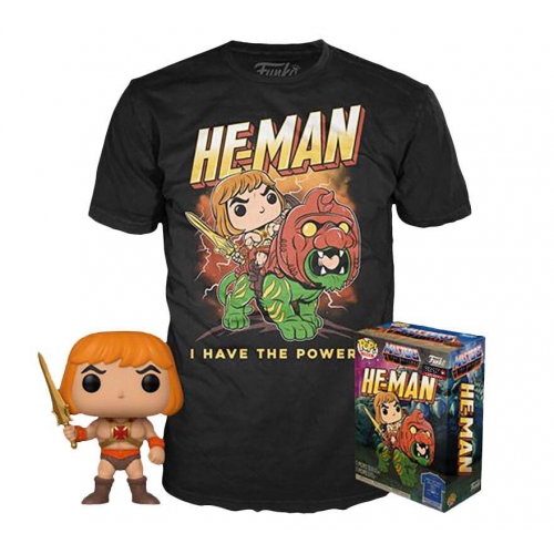 Les Maîtres de l'Univers - Set POP! & Tee set figurine et T-Shirt He-Man heo EU Exclusive (M)