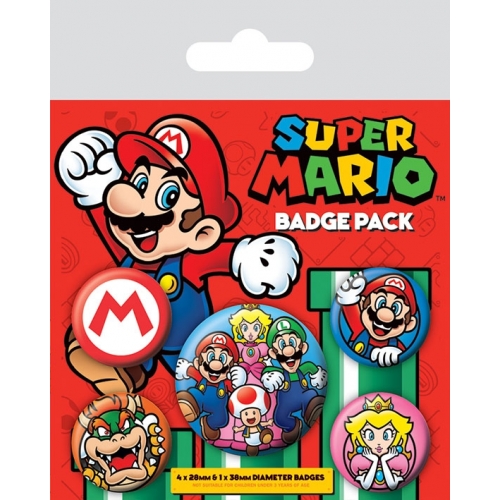 Nintendo - Pack 5 badges Super Mario