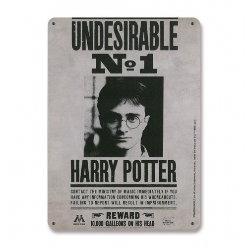 Harry Potter - Panneau métal Undesirable No. 1 15 x 21 cm