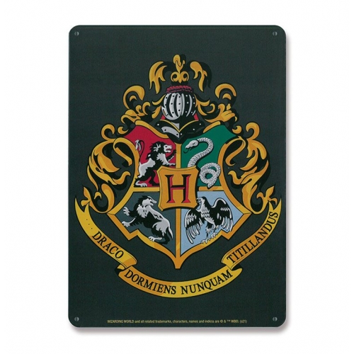 Harry Potter - Panneau métal Hogwarts Logo 15 x 21 cm