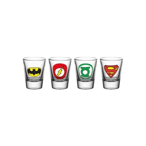 DC Comics - Set 4 verres à liqueur Logo Mix