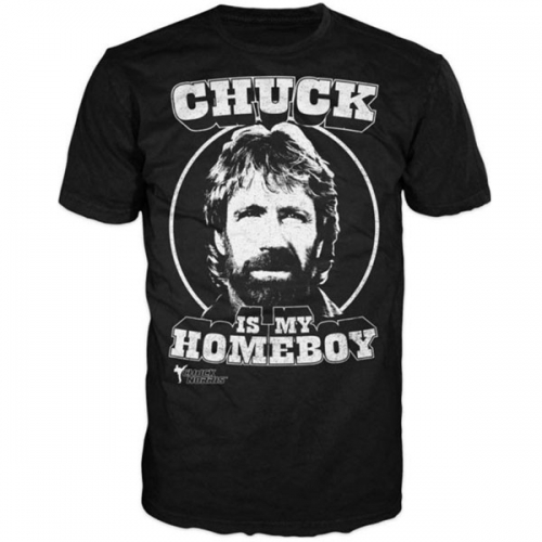 CHUCK NORRIS - Tee-Shirt Homme Noir Chuck is my Homeboy