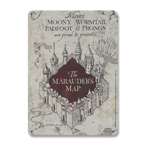 Harry Potter - Panneau métal Marauders Map 15 x 21 cm