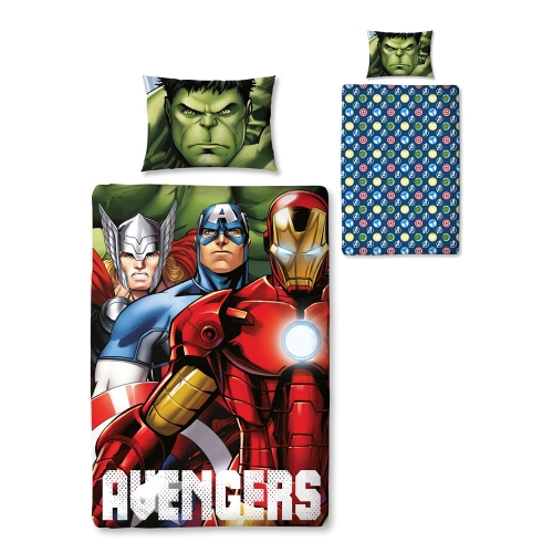 Avengers - Parure de lit réversible Shield 135 x 200 cm / 48 x 74 cm