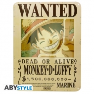 One Piece - Plaque métal Luffy Wanted New World (28x38)