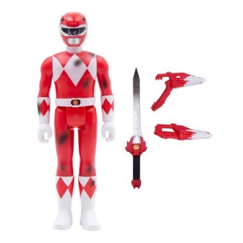 Power Rangers Mighty Morphin - Figurine ReAction Red Ranger (Battle Damaged) 10 cm