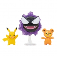 Pokémon - Pack 3 figurines Battle Teddiursa, Pikachu 9, Fantominus 5 cm