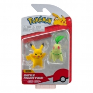Pokémon - Figurines Battle Germignon & Pikachu 9 5 cm