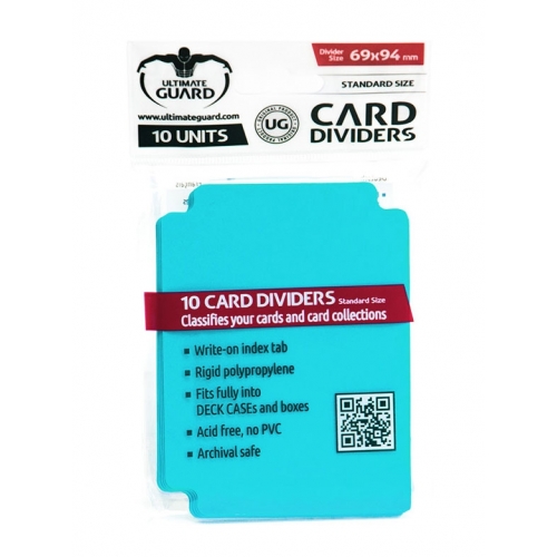 Ultimate Guard - 10 intercalaires pour cartes Card Dividers taille standard Aigue-marine