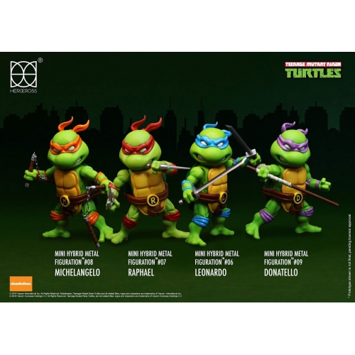Les Tortues ninja - Pack 4 figurines Mini Hybrid Metal 7 cm