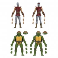 Les Tortues Ninja - Pack 4 figurines BST AXN Mirage Comics Foot Soldiers & Turtles Exclusive 13 cm