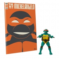 Les Tortues Ninja - Figurine et comic book BST AXN x IDW Michelangelo Exclusive 13 cm