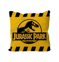 Jurassic Park - Oreiller Caution Yellow Logo 40 x 40 cm
