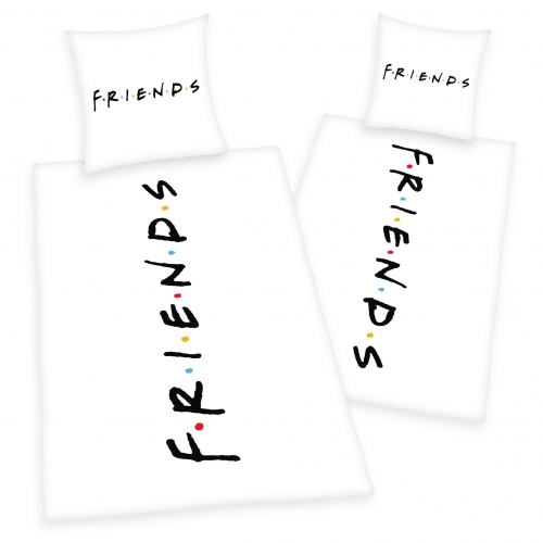 Friends - Parure de lit écriture 135 x 200 cm / 80 x 80 cm